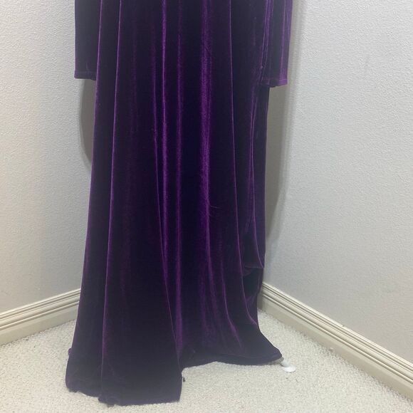 Soft Surroundings Santiago Stretch Purple Velvet Maxi Dress Size Tall XL - Picture 3 of 11